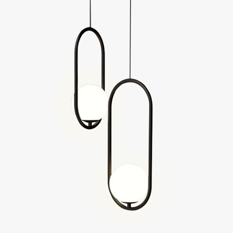 Valentina Minimalist Oval Golden & Black Frame Globe Pendant Light