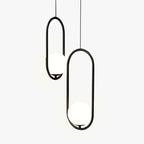 Valentina Minimalist Oval Golden & Black Frame Globe Pendant Light