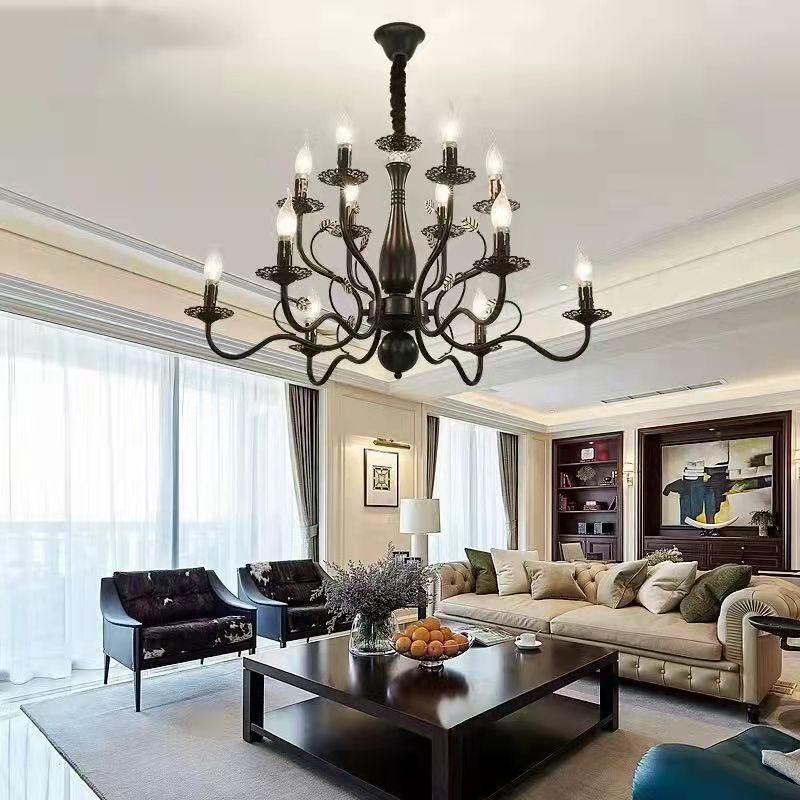 Silva Chandelier  Rustic Glass Living Room Bedroom