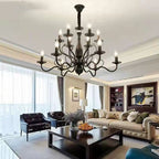 Silva Chandelier  Rustic Glass Living Room Bedroom