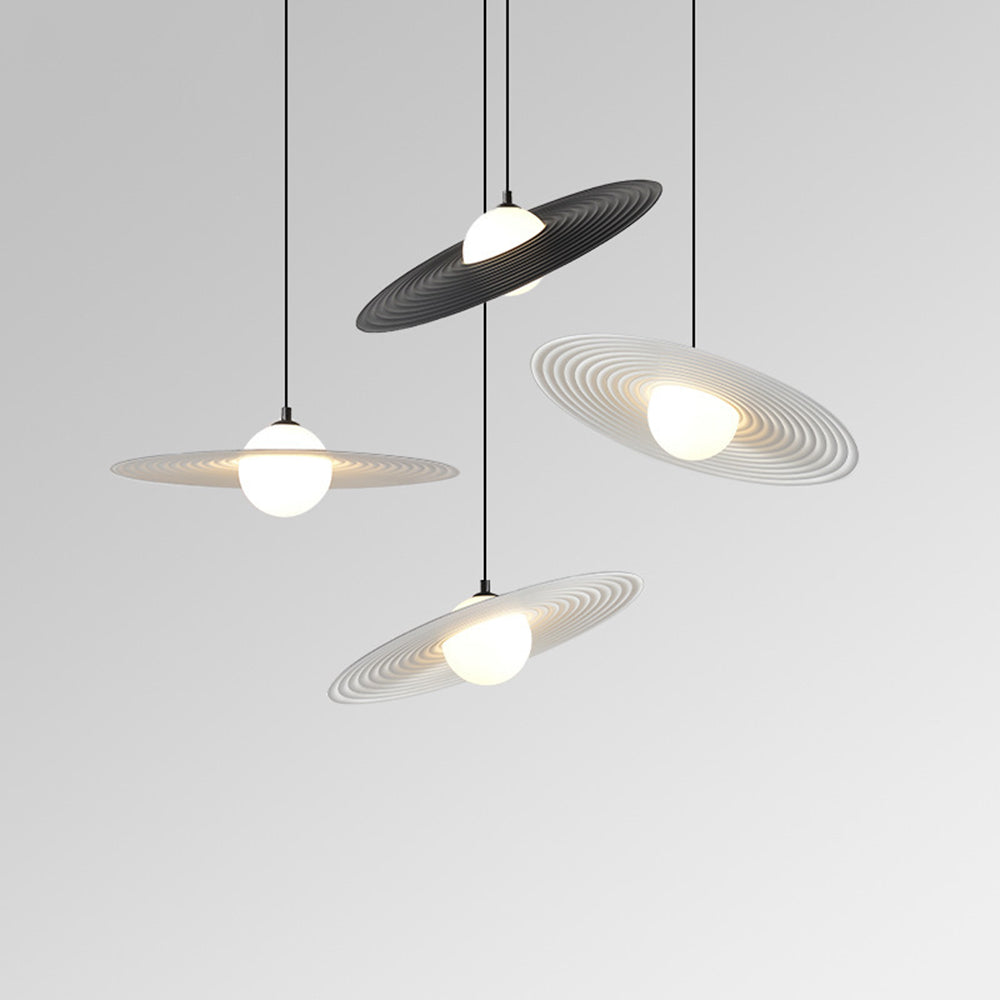 Arisha Minimalist Star Ring Pendant Light,Black/White