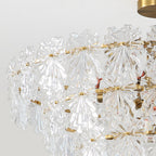 Kristy Elegant Gold Pendant Light 3 Rings, Metal/Glass