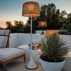 Ritta Waterproof Outdoor Floor Lamp, Rattan，Balcony/Terrace