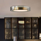 Arisha Nordic Modern Round LED Flush Mount Ceiling Light, Gold Copper