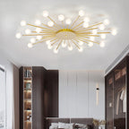 Arisha Nordic LED Flush Mount Ceiling Light Gold/Black Metal Living Room
