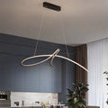 Arisha Pendant Light Irregular-curved Modern, Metal, Black/Gold, Restaurant