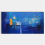Expressionist Panoramic Twilight Painting Deep Blue