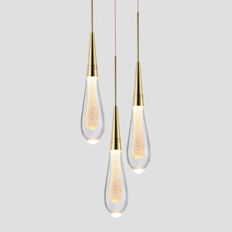 Kristy Pendant Light Crystal & Glass Droplet, Gold
