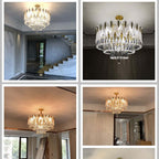 Arisha Luxury Feather Crystal Chandelier, Living Room