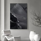Monochrome Mountain Landscape Impasto Painting