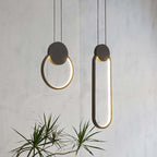 Doria Modern LED Pendant Light Black/White Metal Living Room