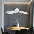 Ritta Modern Woven Wide-Brimmed Hat Shape Metal/Fabric Pendant Light, Black/White