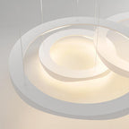 Arisha Pendant Light Rond Modern,  Black/White, Dining Room
