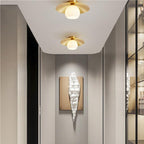 Arisha Nordic Retro LED Flush Mount Ceiling Light Metal Glass Corridor