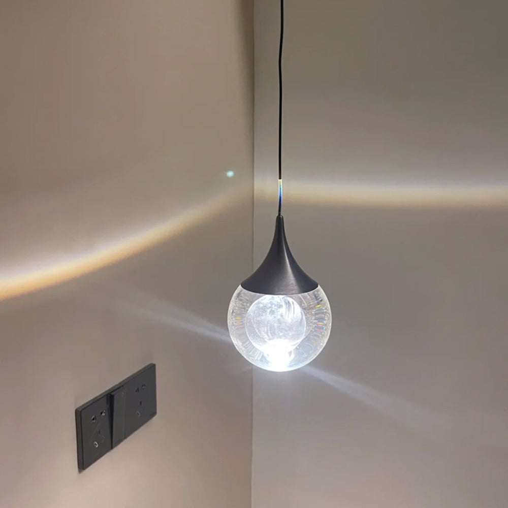 Aria Minimalist Moon Metal Pendant Light,Black