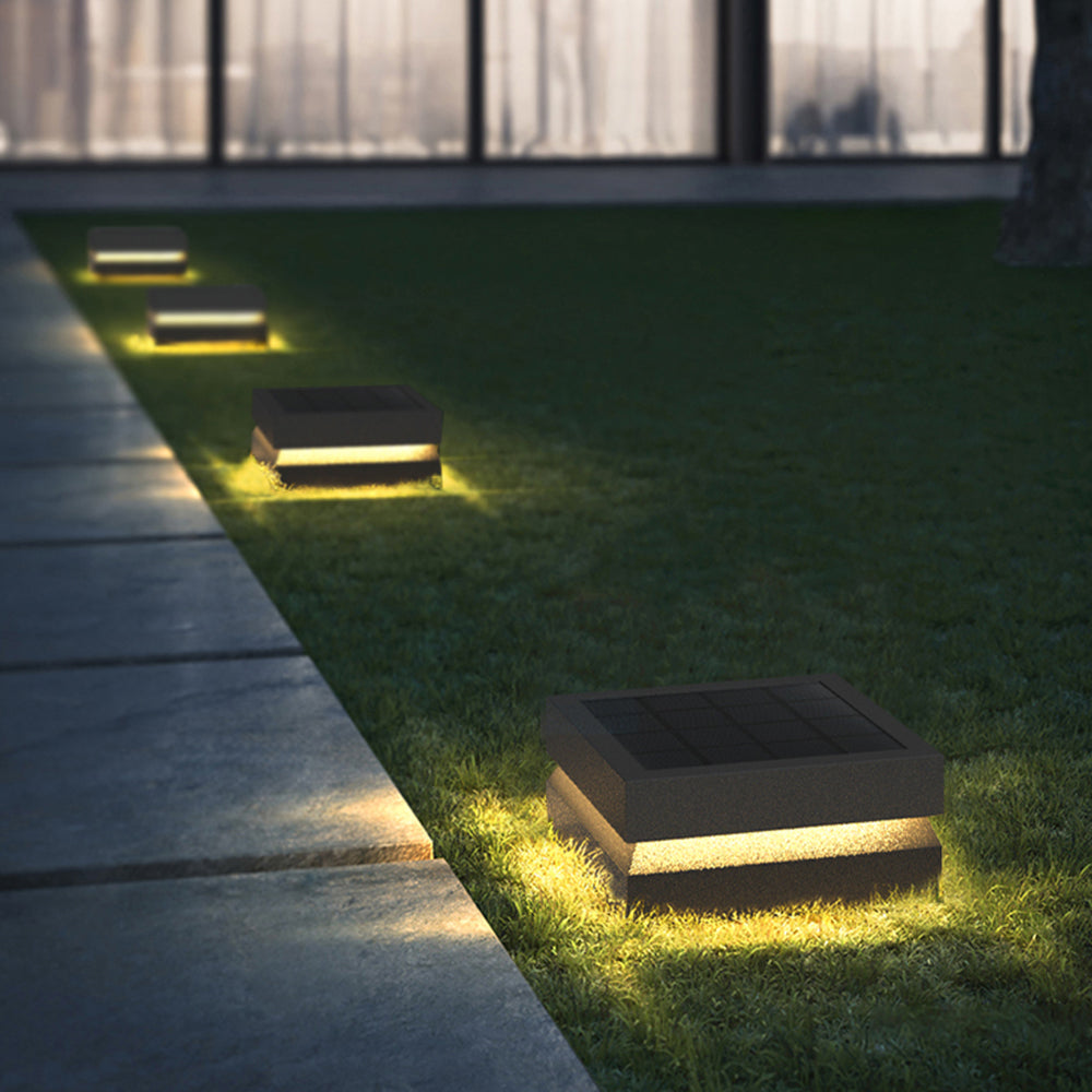 Axion Modern Concave Metal Black Outdoor Lamps, Solar
