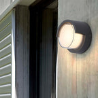 Ray Modern Round/Rectangular Metal/ Outdoor Wall Lamp, Black