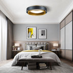 Arisha Modern Ring Metal/ Flush Mount Ceiling Light, White/Black