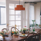 Arisha Single Head Vintage Pendant Light Orange Metal Dining Room