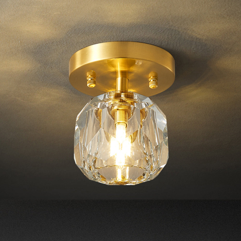 Kristy Luxury Diamond Metal/ Flush Mount Ceiling Light, Gold