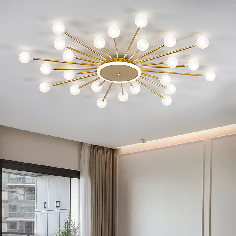 Arisha Nordic LED Flush Mount Ceiling Light Gold/Black Metal Living Room