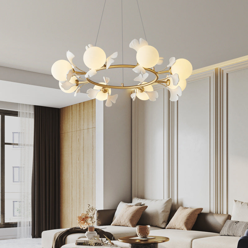 Olivia Luxury Minimalist Chandelier Creative Leaf Glass Living Room