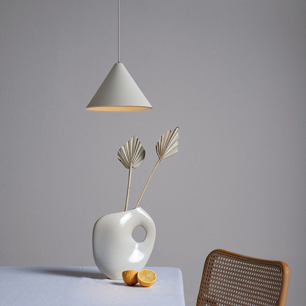 Arisha Minimalist Cone Metal Pendant Light, Grey