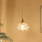 Valentina Romantic Retro Rose Pendant Light Clear Glass Bedroom