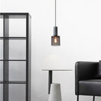 Xenith Industrial Cylindrical Pendant Light, Cement/Metal