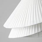 Ritta Minimalist Double Overlap Fabric LED Pendant Light, White