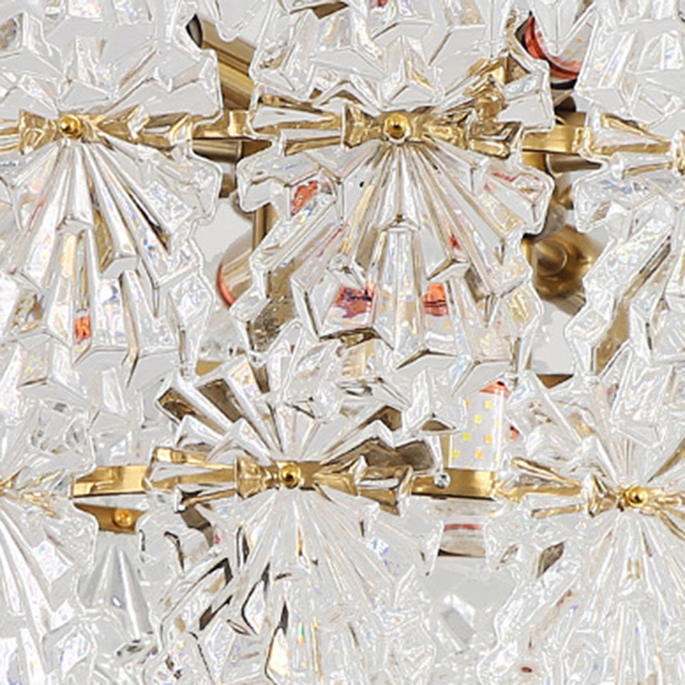 Kristy Elegant Gold Pendant Light 3 Rings, Metal/Glass