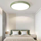 Muto Retro Circle Flush Mount Ceiling Light White Metal Bedroom
