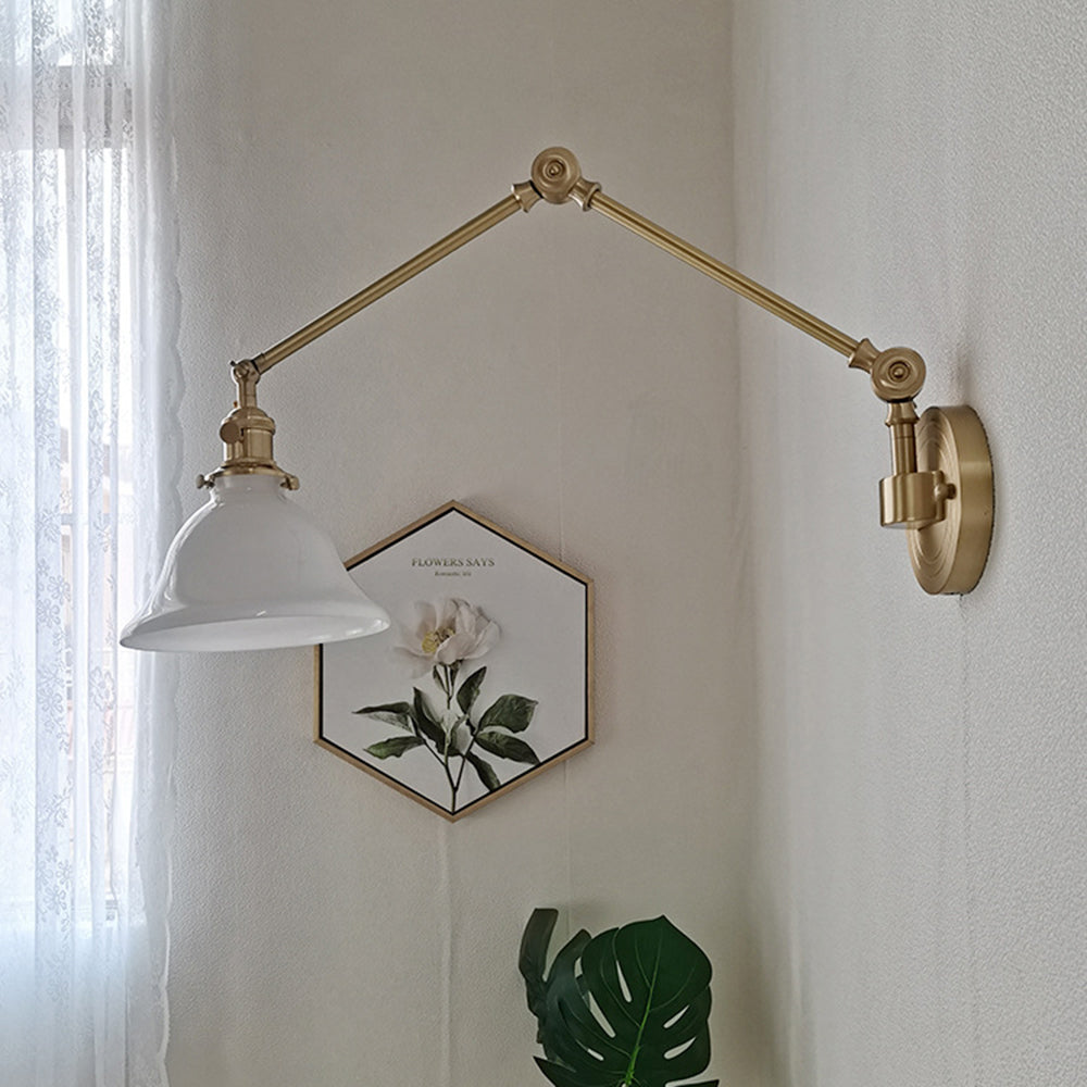 Tiffany Vintage Foldable  Wall Lamp, Green/White