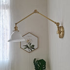 Tiffany Vintage Foldable  Wall Lamp, Green/White