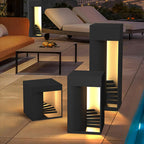 Ray Minimalist Waterproof Cuboid Rechargeable/Solar Lamp de Table, Black/White