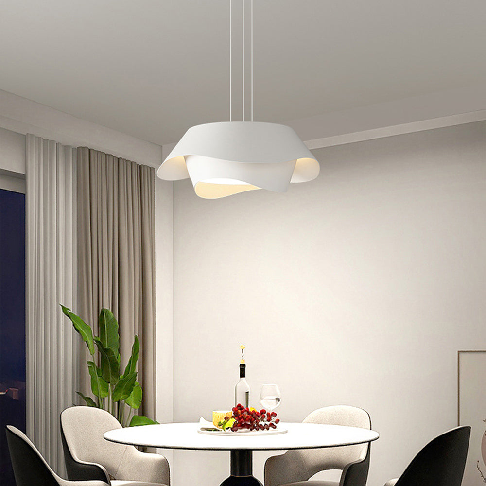 Arisha Art Deco Flower Shape Pendant Light, White