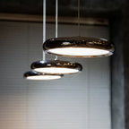 Arisha Minimalist Circular Metal Pendant Light,Silver/Gold/Rose Gold