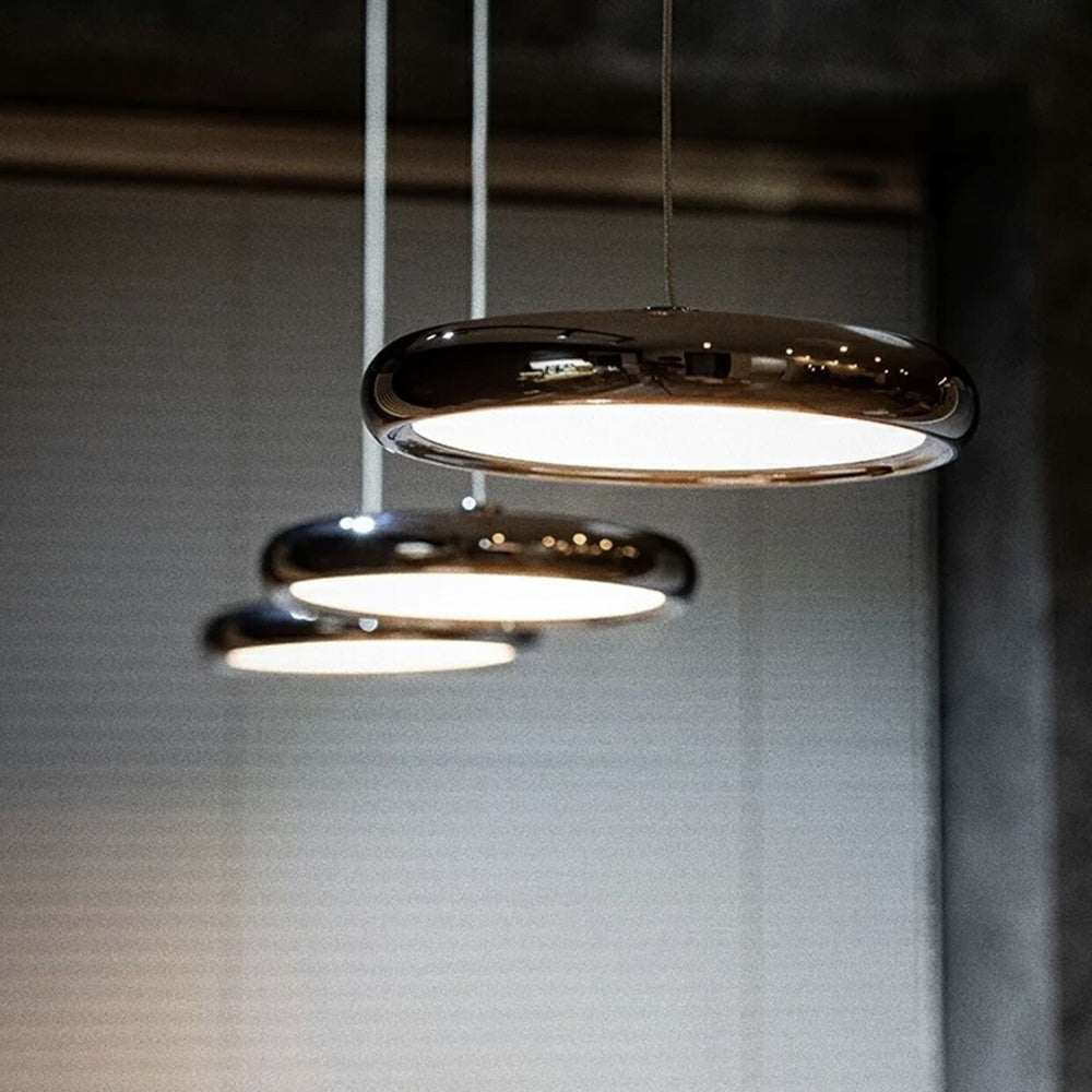 Arisha Minimalist Circular Metal Pendant Light,Silver/Gold/Rose Gold