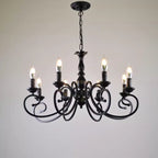 Silva Creative Retro Candle Chandelier Black Metal Bedroom