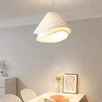Ritta Minimalist Double Overlap Fabric LED Pendant Light, White