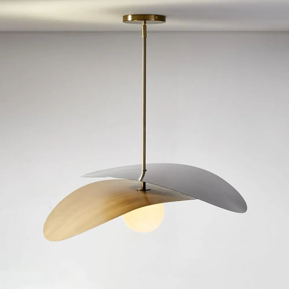 Arisha Decorative Geometric Metal Pendant Light, Black/Gold