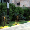 Ray Minimalist Metal Right-angle Shaped Outdoor Path Light, Black