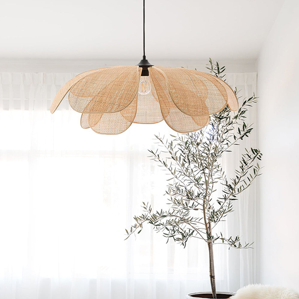 Aiko Handmade Pendant Light, Rattan/Willow Weave