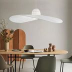 Ritta Modern Woven Wide-Brimmed Hat Shape Metal/Fabric Pendant Light, Black/White