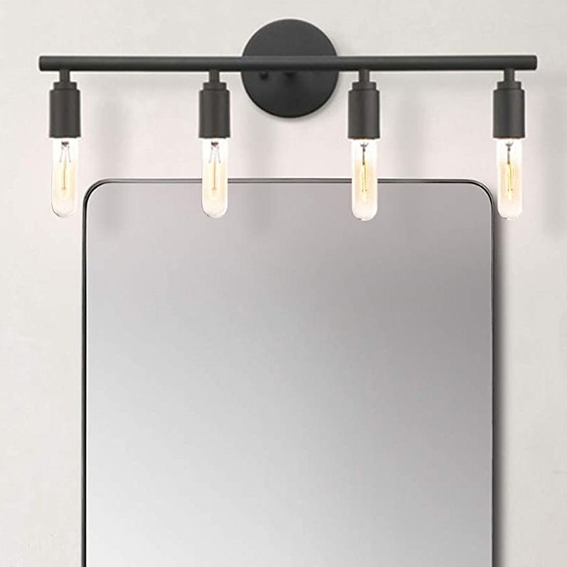 Silva Modern Glass Vanity Wall Lamp, Black, Bathroom, 3/4 Light