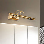 Aria Retro Cylindrical Metal Wall Lamp, Gold, Bathroom