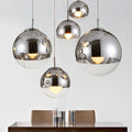 Valentina Industrial Round Metal Glass Pendant Light Living Room