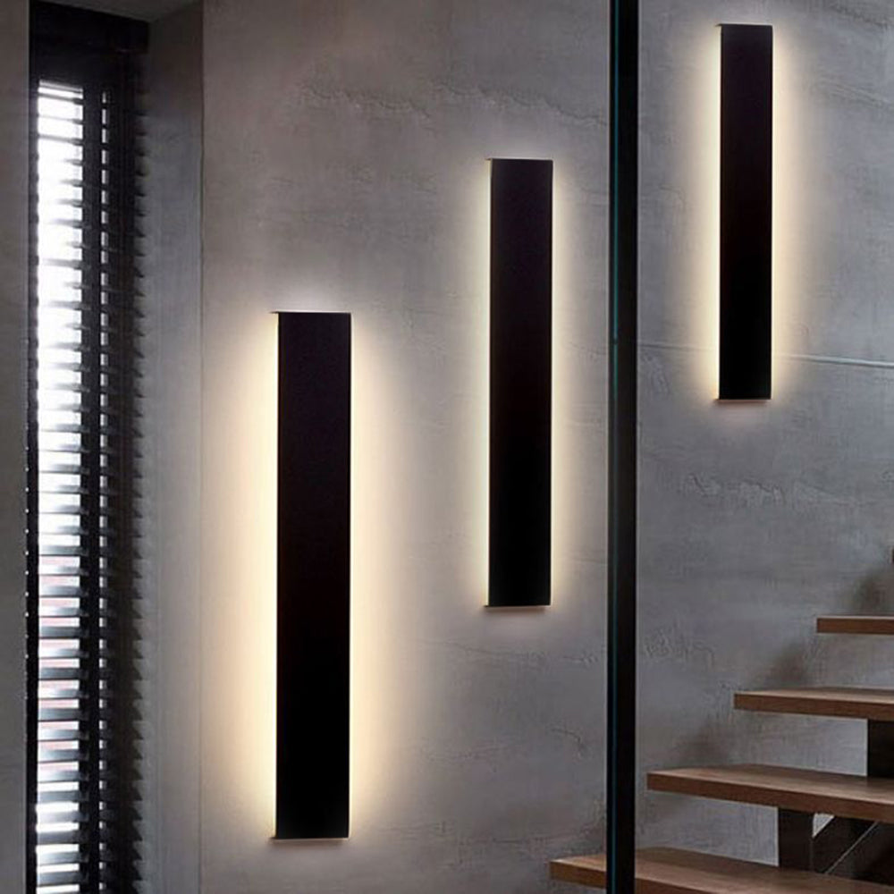 Arisha Minimalist Rectangular Wall Lamp,Black/White/Gold