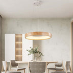Muto Modern Ring Wood Pendant Light