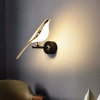 Arisha Minimalist Magpie Bird Metal Wall Lamp, Bedroom